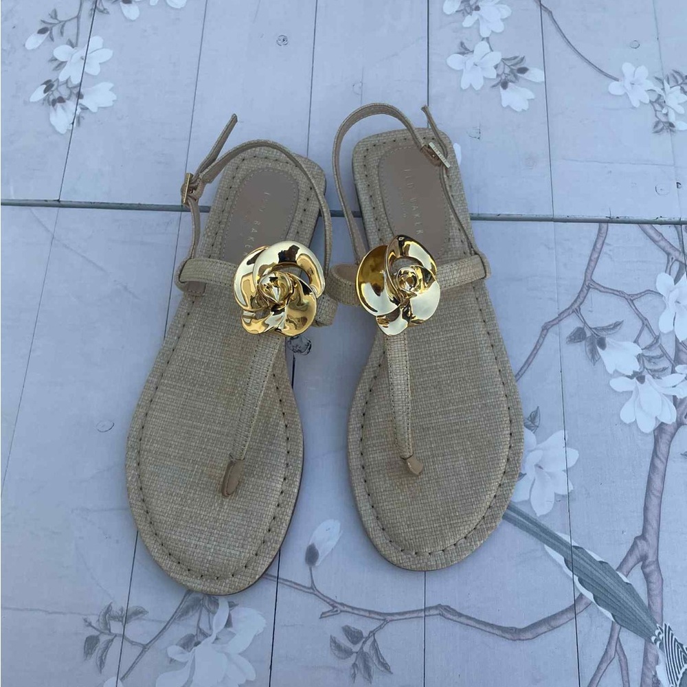 Ted Baker Gold Floral Sandals